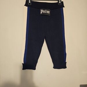 Palm Angels Kids Navy and White Joggers